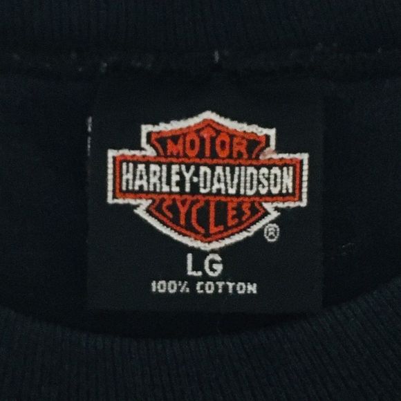 VTG 90s Harley Davidson Feel The Heat Motorcycle Long Sleeve Shirt CA Van Nuys L - Picture 5 of 7